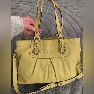 Coach Chartreuse/Pistachio (yellow/green-ish)  Leather Shoulder Bag